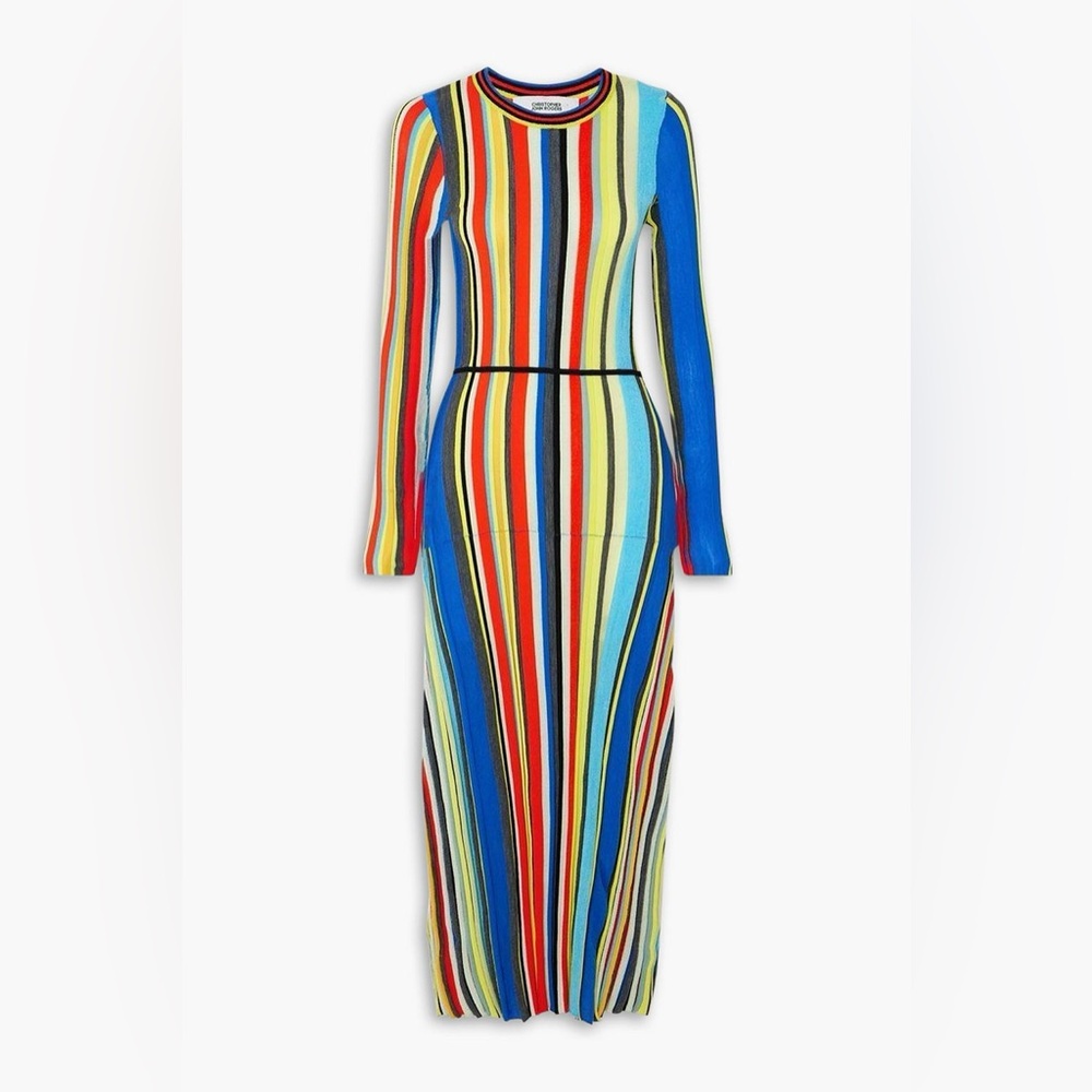 Christopher John Rogers Multicolor Striped Maxi Dress